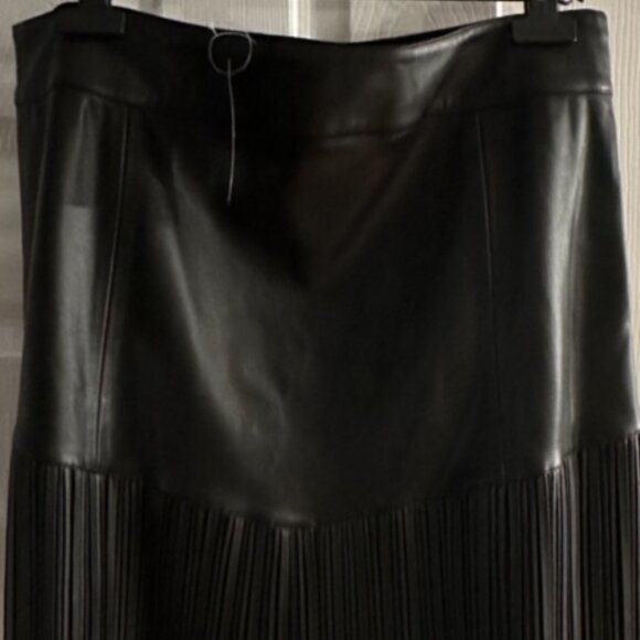 Black Vegan leather Mini Skirt - Size 12 (New) - Picture 3 of 3
